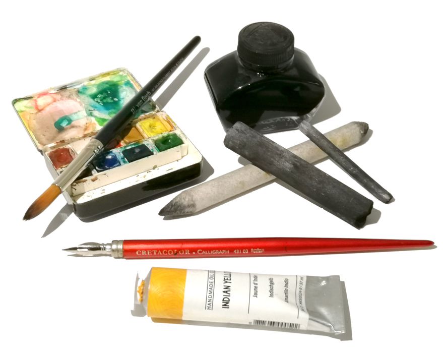 Materiales para clases de dibujo y pintura para niños